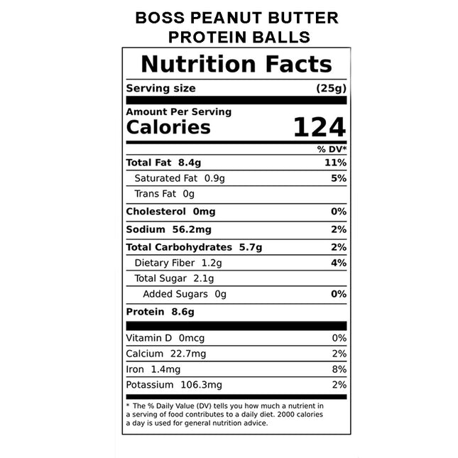 Boss Peanut Butter Protein Balls - Pack of 8