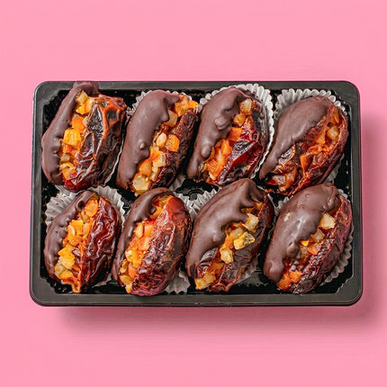 Dark Chocolate Mejdool Dates with Candied Orange Box of 8
