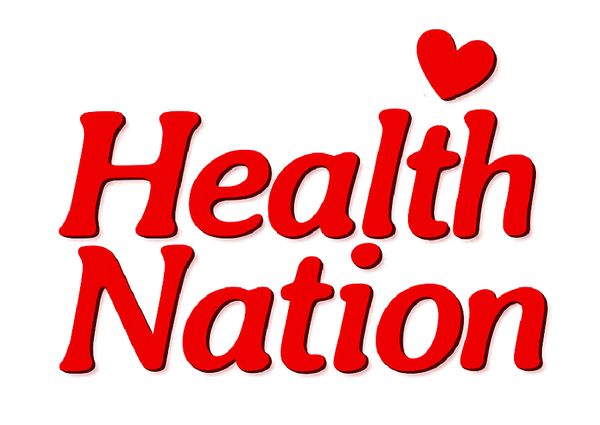 Red 'Health Nation' text with a heart symbol on a white background