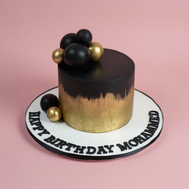 Black and Gold Cake - serves 12-15 - Flour Girl Bakeries