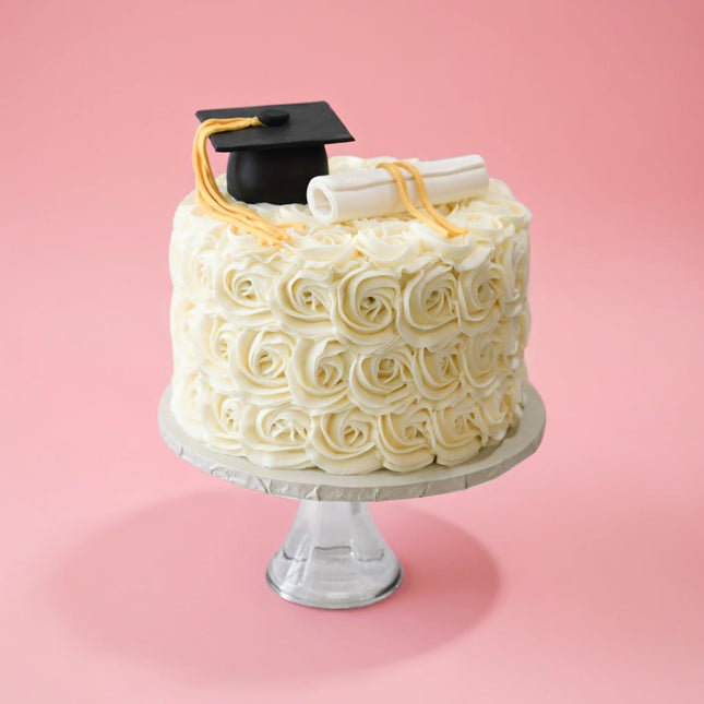 Cream Graduation Cake - serves 12-15 - Flour Girl Bakeries