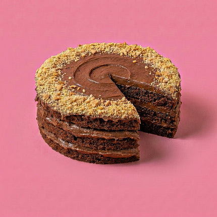 Dark Chocolate Biscuit Crunch Cake Round - Flour Girl Bakeries