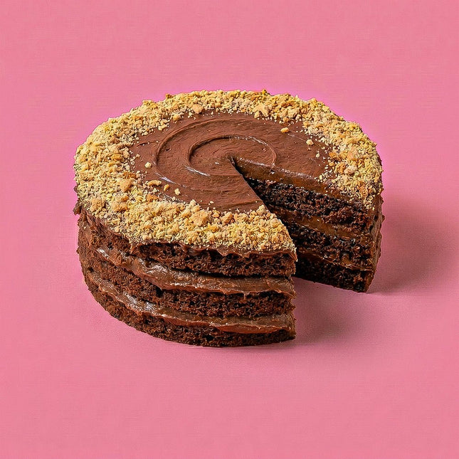 Dark Chocolate Biscuit Crunch Cake Round - Flour Girl Bakeries