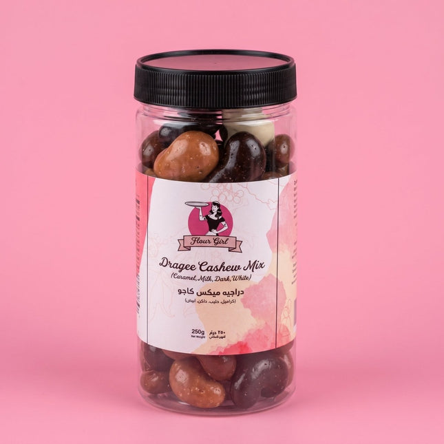 Dragée Cashew Mix (Caramel,Milk,Dark,White) 250g - Flour Girl Bakeries