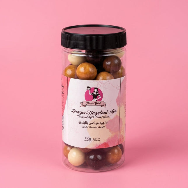 Dragée Hazelnut Mix (Caramel,Milk,Dark,White) 230g - Flour Girl Bakeries
