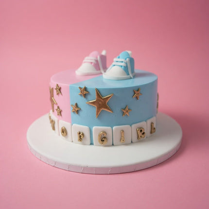 Gender Reveal Cake - serves 12-15 - Flour Girl Bakeries