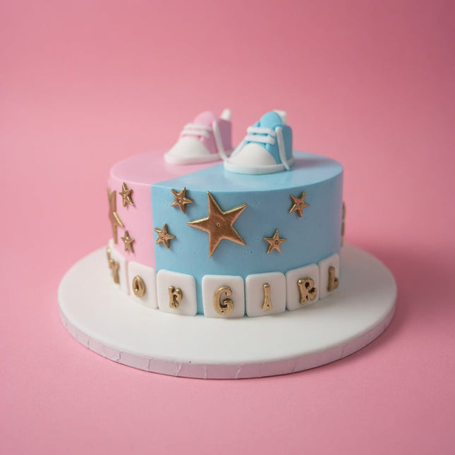 Gender Reveal Cake - serves 12-15 - Flour Girl Bakeries