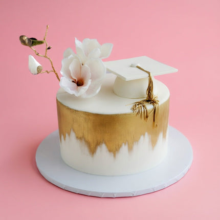 Gold and White Graduation Cake - serves 12-15 - Flour Girl Bakeries