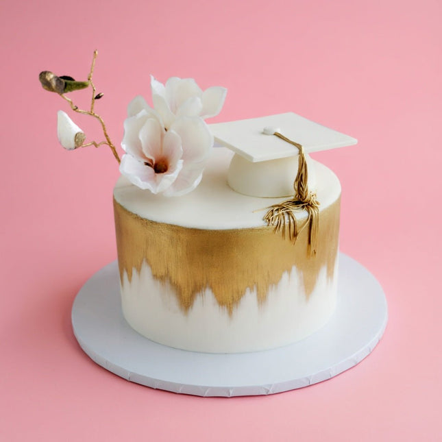 Gold and White Graduation Cake - serves 12-15 - Flour Girl Bakeries
