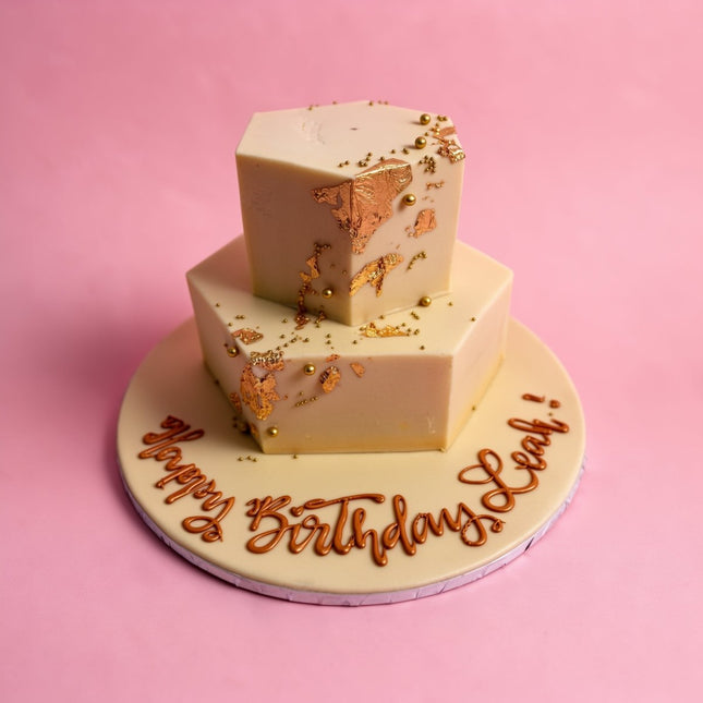 Gold Geometric Cake - serves 18-20 - Flour Girl Bakeries