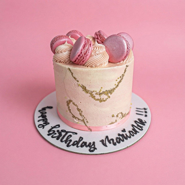Macaron Cake Pink - serves 10-12 - Flour Girl Bakeries
