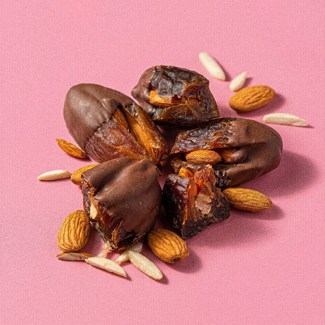 Milk Chocolate Mejdool Dates with Almonds Box of 8 - Flour Girl Bakeries