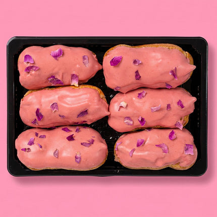 Mini Strawberry Rose Éclair - Pack of 6 - Flour Girl Bakeries