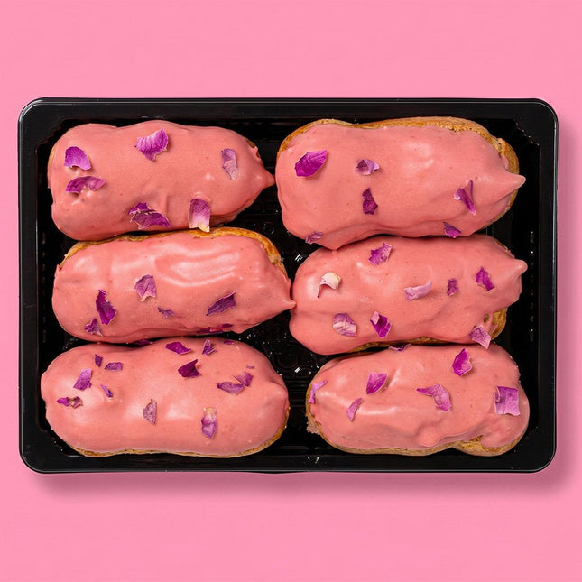 Mini Strawberry Rose Éclair - Pack of 6 - Flour Girl Bakeries
