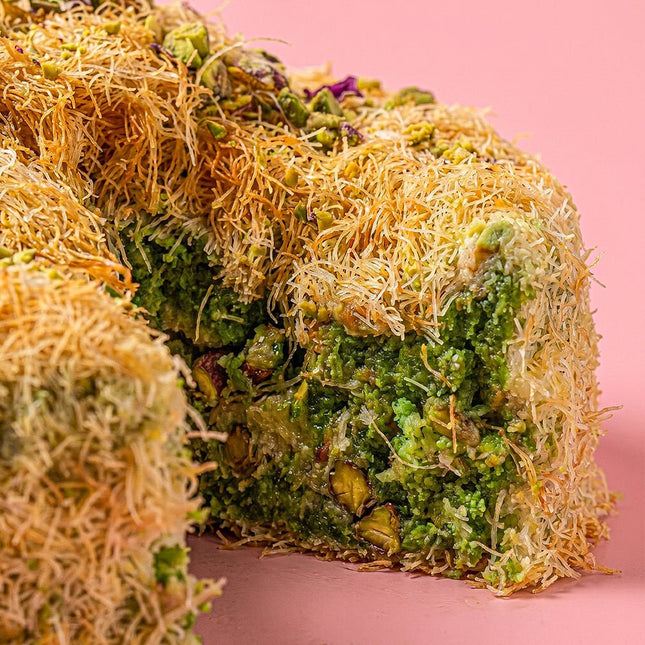Pistachio Kunafa Cake - Flour Girl Bakeries