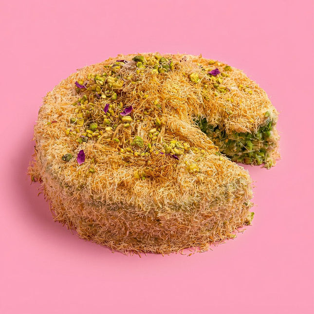 Pistachio Kunafa Cake - Flour Girl Bakeries